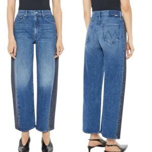 MOTHER The Half Pipe Flood Barrel Leg Ankle Jean Black and Blue Size 28